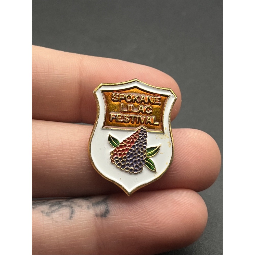 Spokane Washington Lilac Festival Shield Crest Lapel Hat Pin